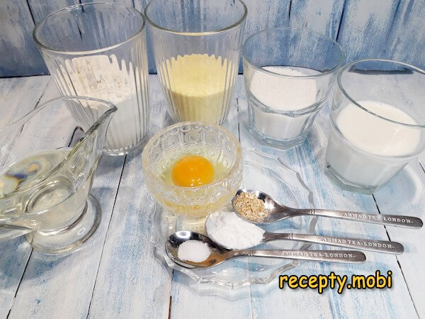 ингредиенты для пышного манника на молоке в духовке - фото шаг 1