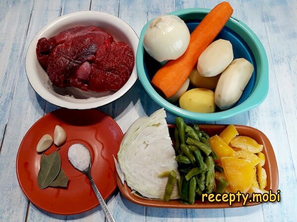 ингредиенты для приготовления тушеной говядины с овощами - фото шаг 1