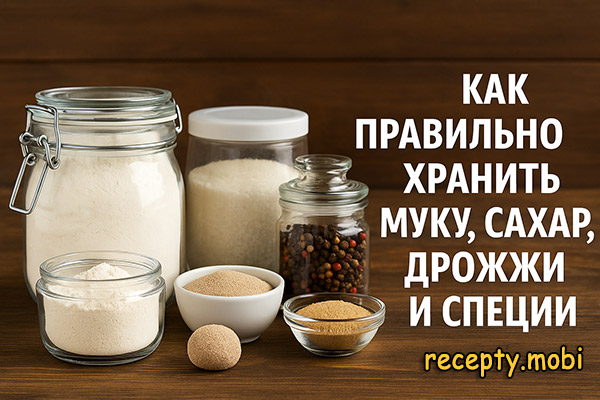 Как хранить муку, сахар, дрожжи и специи
