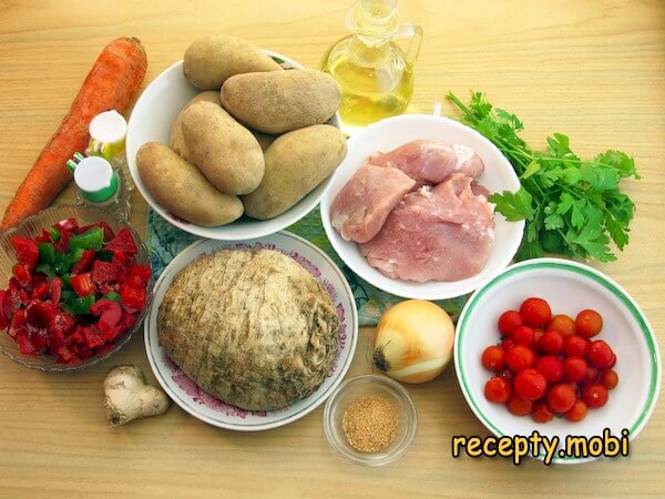 ингредиенты для рагу со свининой