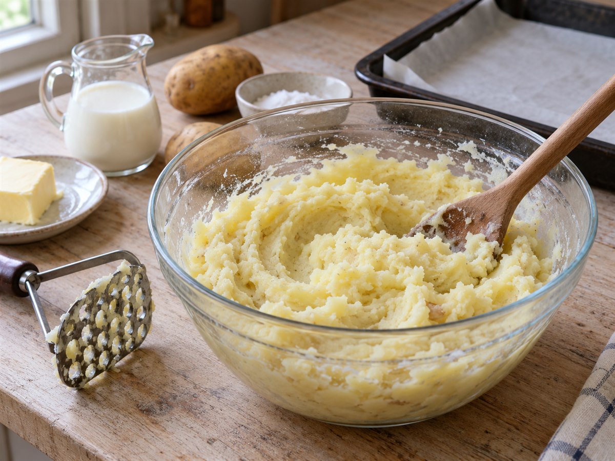 Картофельное пюре с молоком и маслом для намазки