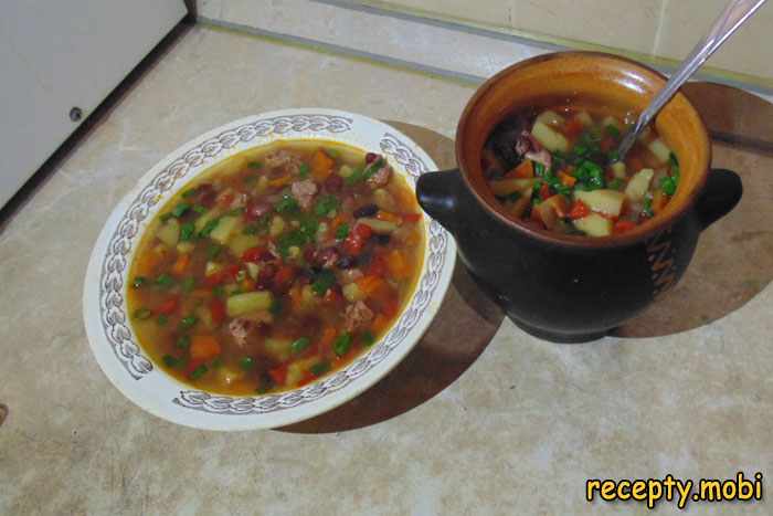 Фасолевый суп в духовке - фото шаг 9