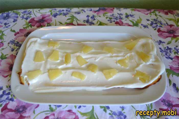 готовим торт бисквитный с ананасами