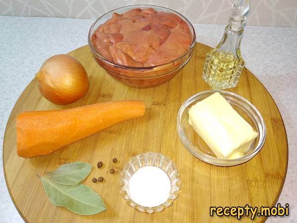 ингредиенты для приготовления паштета из куриной печени - фото шаг 1