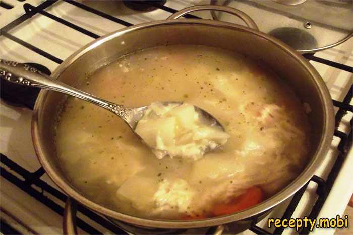 приготовление сырного крем-суп с плавленным сырком