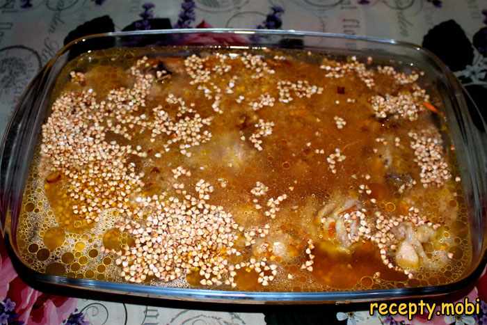 приготовление гречки с курицей запеченной в духовке