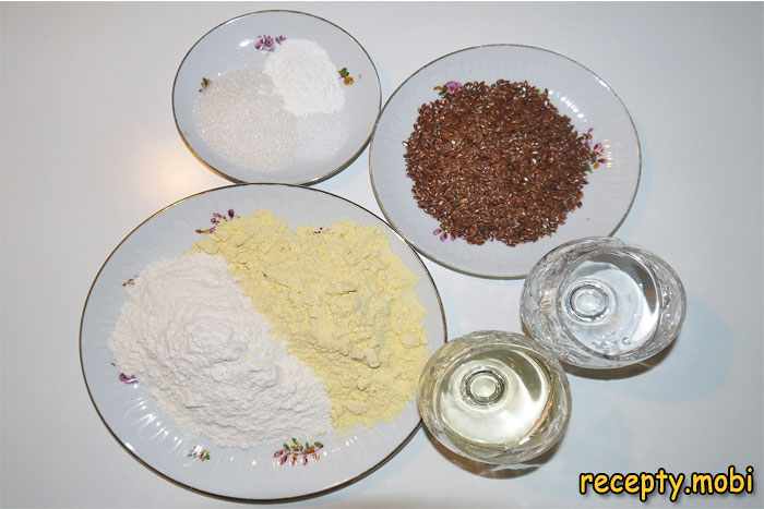 Ingredients for cornmeal cookies