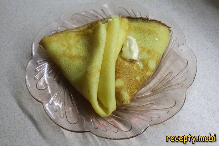 Pancakes made of corn flour with milk