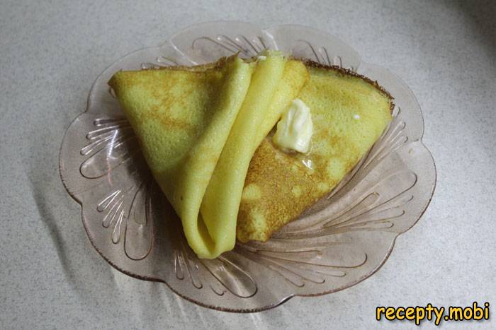 Pancakes made of corn flour with milk