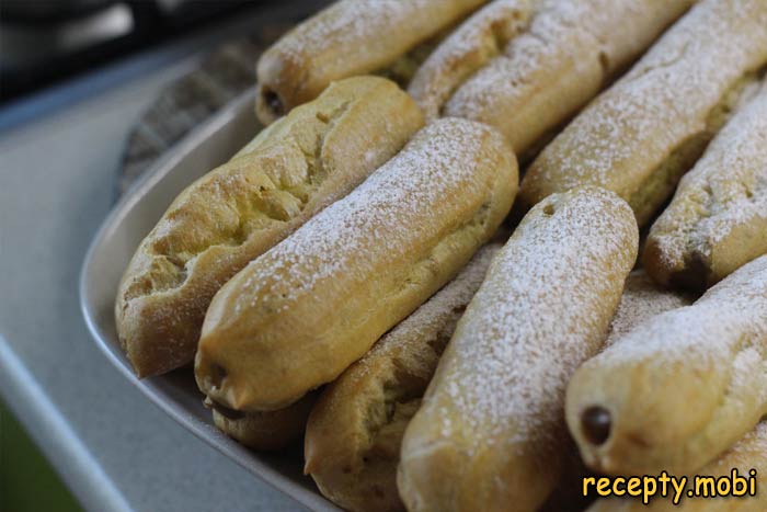 custard eclairs with coffee cream