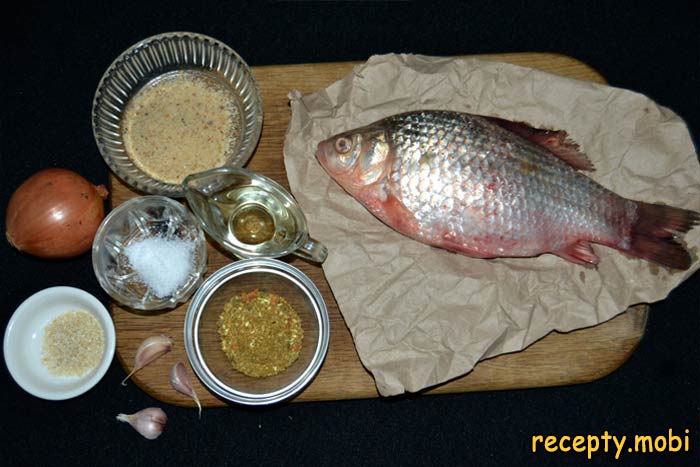 Ингредиенты для приготовления рыбы запеченной целиком в духовке