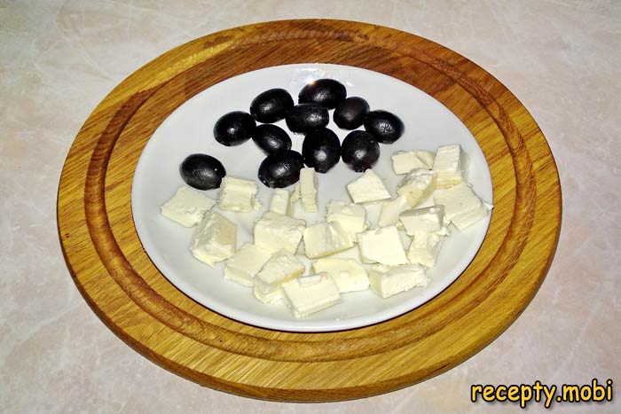 Feta cheese mode with a large cube - photo step 6