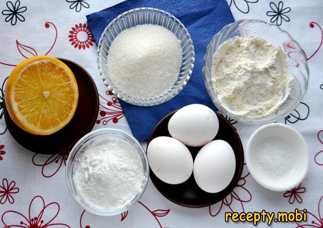 ингредиенты для апельсинового бисквита - фото шаг 1