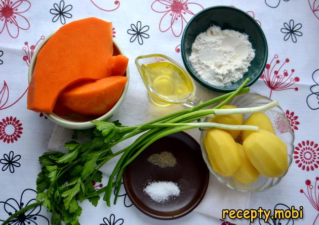 ингредиенты для приготовления драников из тыквы и картофеля - фото шаг 1