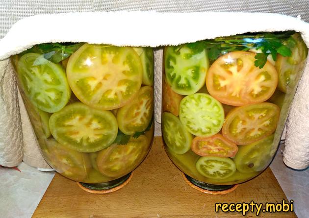 Маринованные зелёные помидоры на зиму «Осенний калейдоскоп»