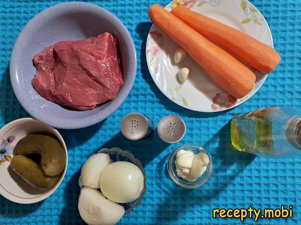 ингредиенты для салата обжорка