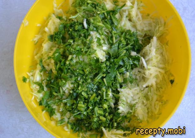 cooking zucchini fritters with herbs - photo step 1