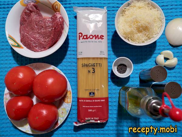 ингредиенты для приготовления спагетти болоньезе - фото шаг 1