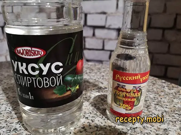 How to dilute 70% acetic acid to 9% vinegar, 6% and 3%
