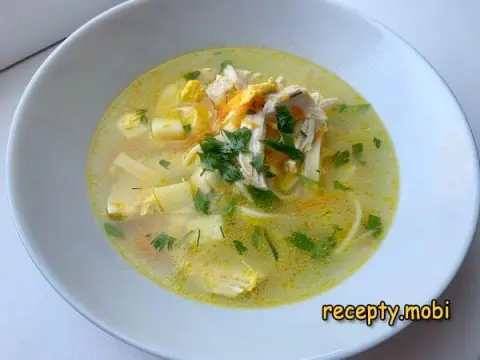Chicken Soup with Noodles and Potatoes