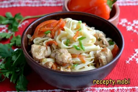 Лапша Вок с курицей и овощами – пошаговый рецепт в домашних условиях