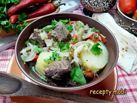 Хашлама из говядины с картофелем – пошаговый рецепт