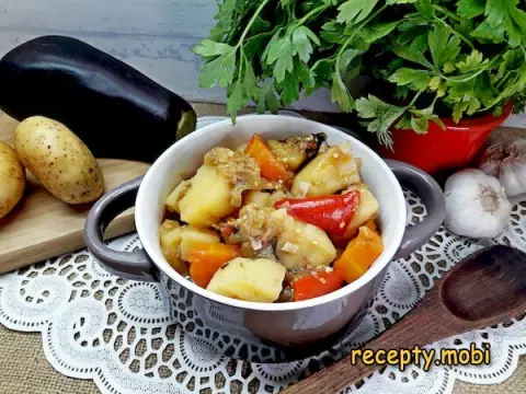 Тушеная картошка с баклажанами – пошаговый рецепт