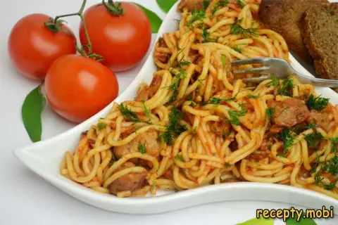 Pasta with Soy Meat and Mushrooms (in a Multicooker)