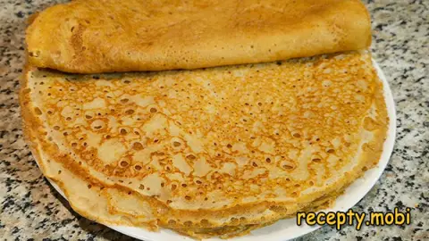 Блины на кефире и молоке с дырочками – пошаговый рецепт