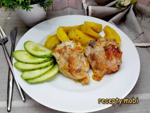 Курица кусочками с картошкой в духовке – пошаговый рецепт