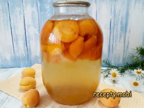 Apricot Compote for Winter in a 3-Liter Jar