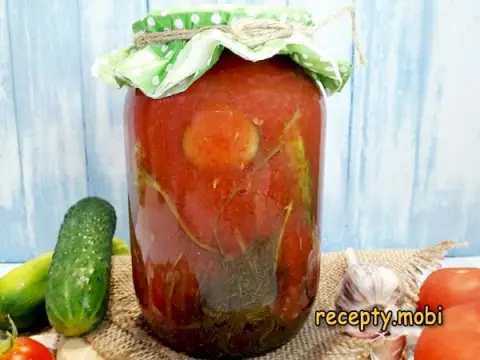 Cucumbers in tomato sauce for winter