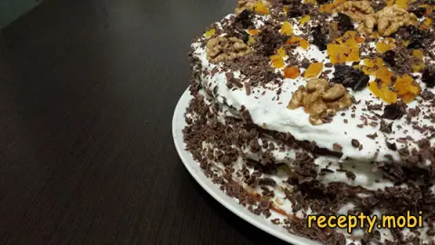 Sponge Cake with Sour Cream and Dried Fruits "Dried fruits"