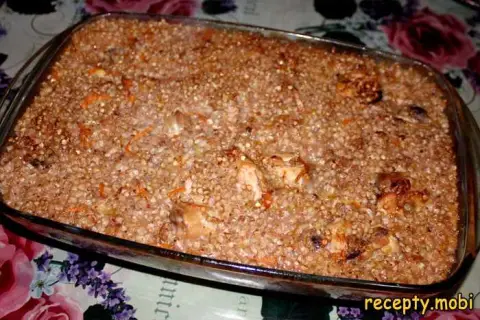 Гречка с курицей запечённая в духовке – сытное блюдо в одной форме