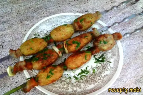 Шашлык из картошки с салом – пошаговый рецепт в домашних условиях