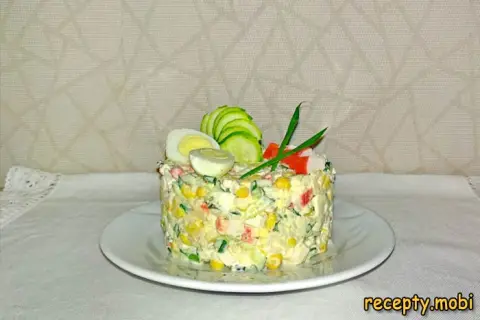 Крабовый салат классический с кукурузой – пошаговый рецепт в домашних условиях