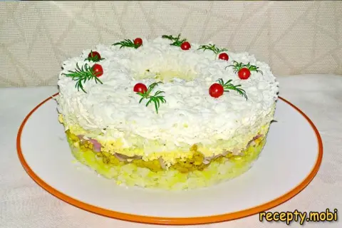 Салат «Невеста» с курицей и плавленым сыром – пошаговый рецепт в домашних условиях
