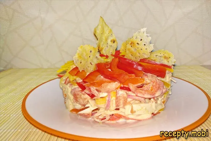 Салат «Коралловый риф» с крабовыми палочками
