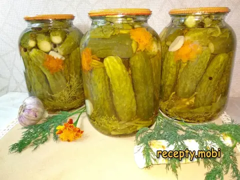 Pickled Cucumbers with Flowers (Marigolds)
