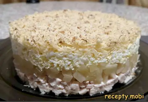 Салат с копченой курицей и ананасами – пошаговый рецепт в домашних условиях