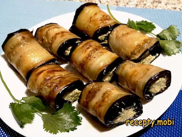 Рулетики из баклажанов с грецкими орехами