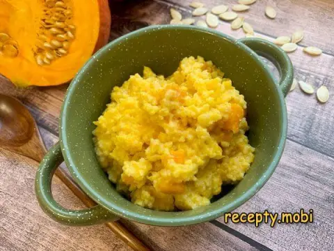 Millet Porridge with Pumpkin in Milk