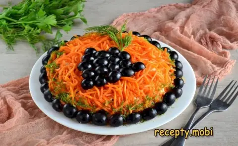 Салат «Изабелла» с корейской морковкой – пошаговый рецепт в домашних условиях