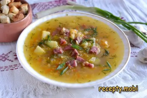 Гороховый суп с копчёной колбасой – пошаговый рецепт в домашних условиях