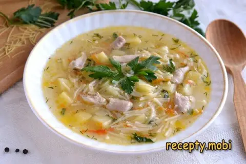 Turkey Soup with Noodles and Potatoes