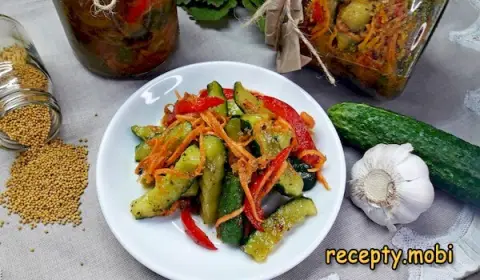 Korean-style cucumbers with carrots for winter