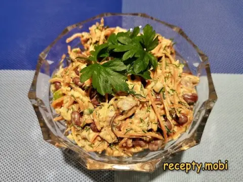 Салат с фасолью и корейской морковью – пошаговый рецепт