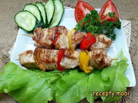 Chicken Skewers Shashlik on a Pan