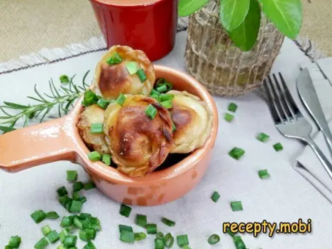 Fried Frozen Dumplings in a Pan