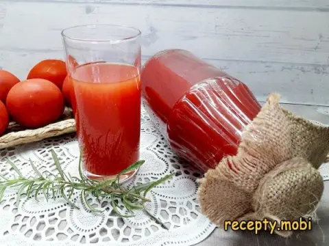 Tomato juice for winter at home